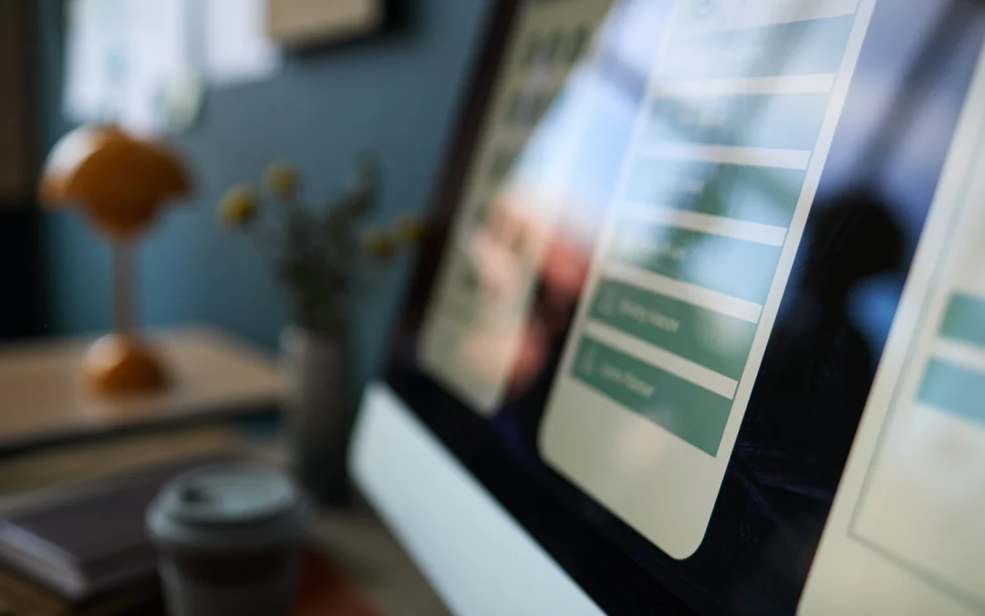 Close-up of a computer monitor displaying an online contact form