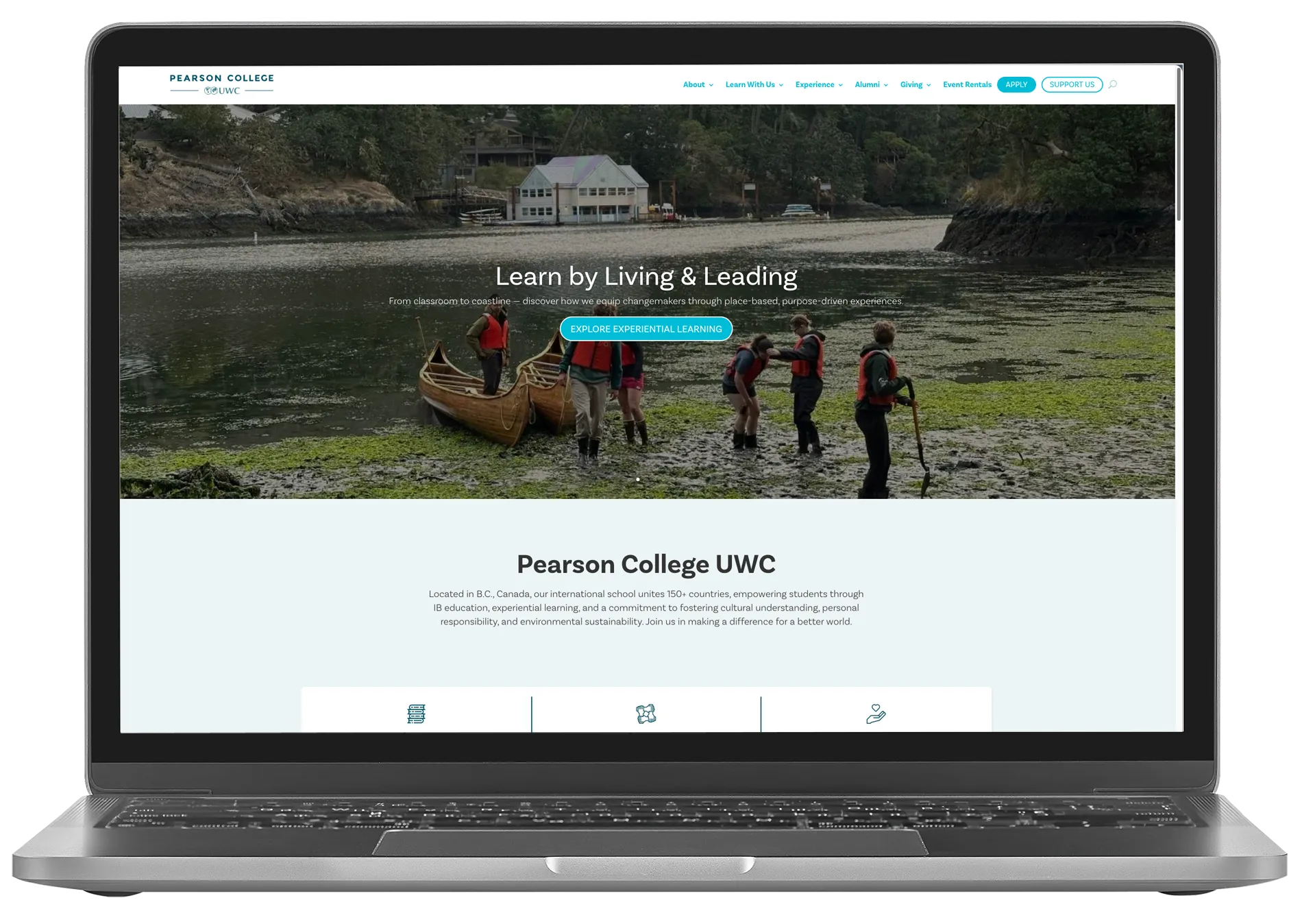 Pearson College UWC website mockup
