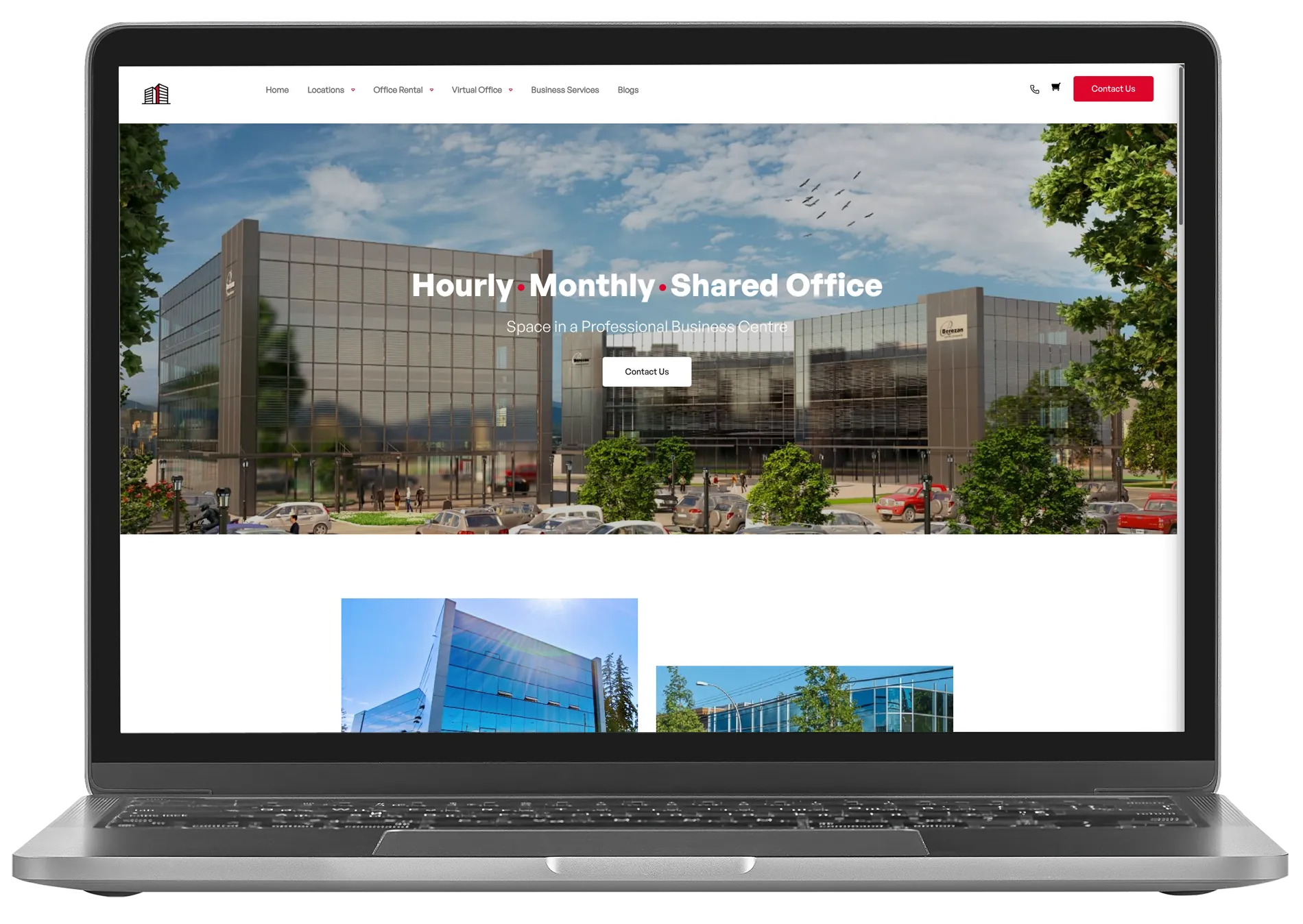 Peninsula Executive Suites website mockup