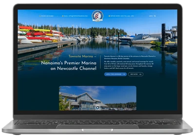 Townsite Marina website mockup